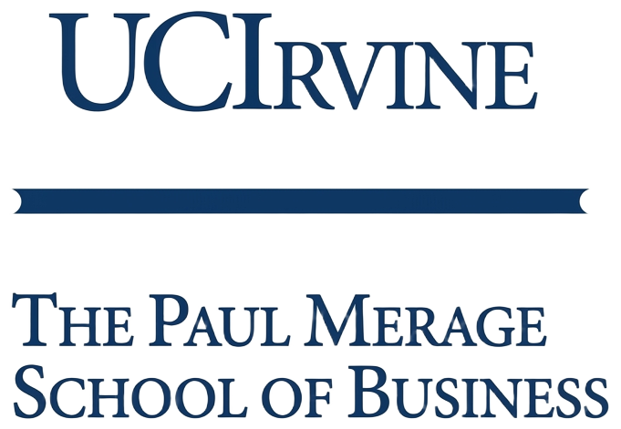 UC Irvine, The Paul Merage School of Business wordmark in navy